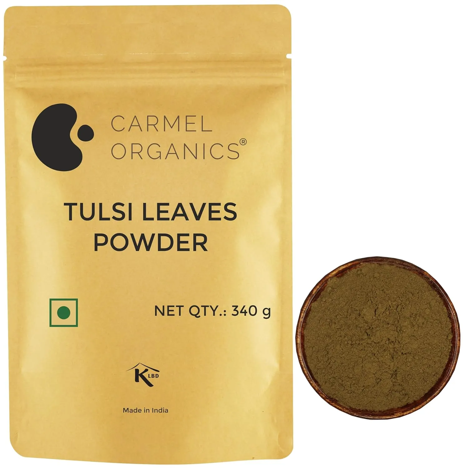 CARMEL ORGANICS Tulsi Leaves Powder (340 Grams)| Jaivik Bharat Certified